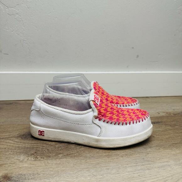 DC Villain Orange And Pink Houndstooth Slip On Shoe Women’s Size 6.5 - Picture 5 of 11